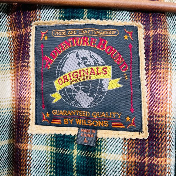 Vtg 1986 Wilson's Adventure Bound Bomber Leather Jacket Mens L Thinsulate 3M‎ - Picture 7 of 11